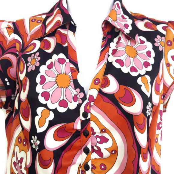Sunny Leigh Tops - Sunny Leigh Top Button Front Hippie Bold S